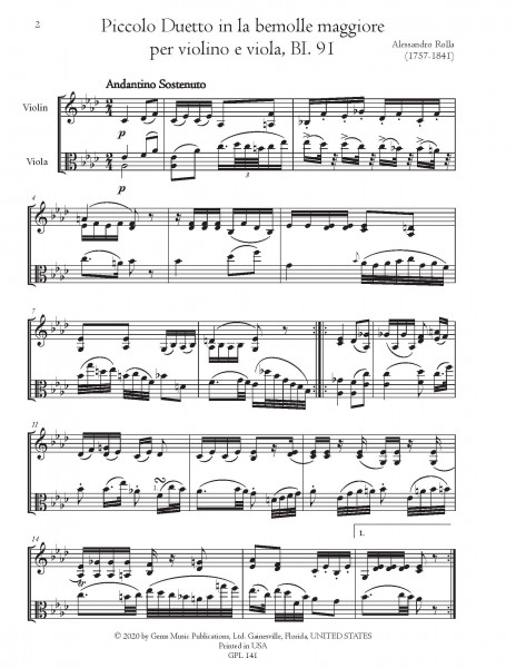 78 Violin-Viola Duets, BI. 33-110 Volume 16 (BI. 91-94)