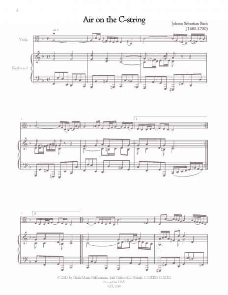 8 Transcriptions for Viola and Piano