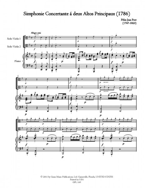 Simphonie Concertante (1786) for 2 Violas and Orchestra (2 viola/piano reduction)