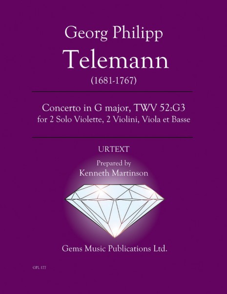 Concerto in G major, TWV 52:G3 for 2 Solo Violette, 2 Violini, Viola et Basse (score/parts)