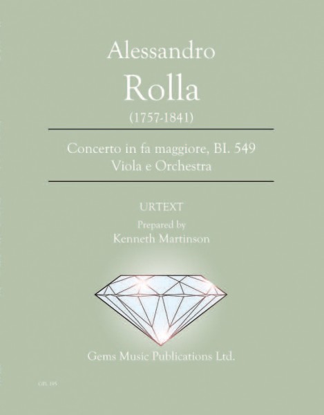 Concerto in fa maggiore, BI. 549 Viola e Orchestra (score/parts)
