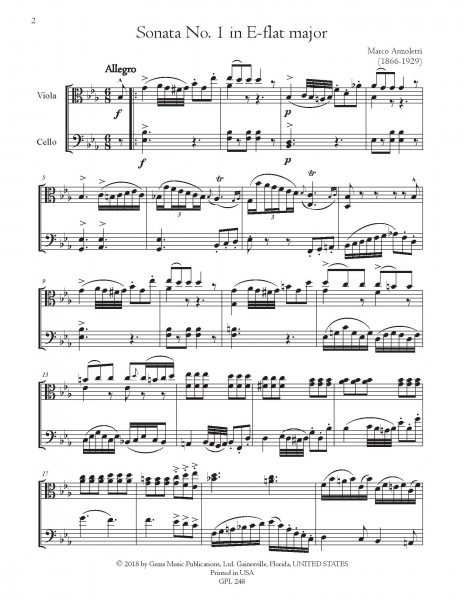 2 Sonatas in E-flat major and g minor for viola and cello (1901)