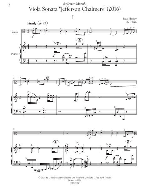 Viola Sonata \"Jefferson Chalmers\" (2016)